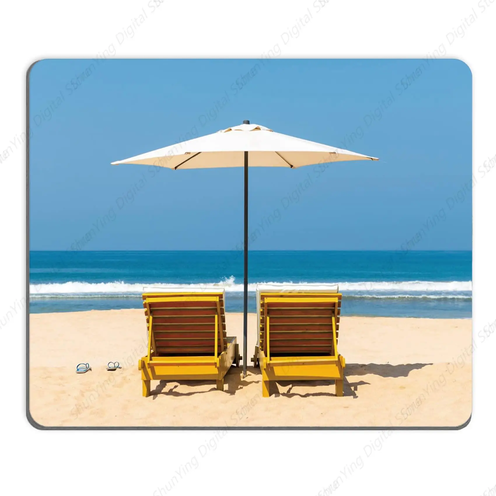 

Summer Beach Scenery Printed Mouse Pad Anti Slip Rubber Base Washable Computer Mouse Pad Gift 7 X 8.6 Inch