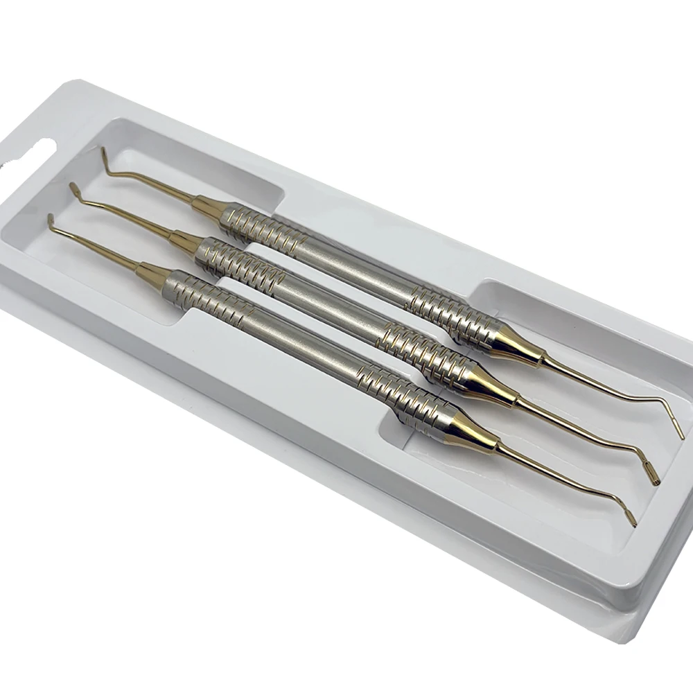 3/set Amalgam Filling Plugger Dental Composite Spatula Plated Head Filler Dental Equipment Dentist Tools