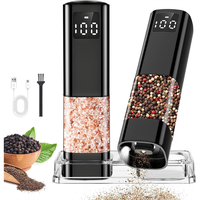 A05G-Electric Salt And Pepper Grinder Set With Digital Display, Automatic Mill Adjustable Coarseness