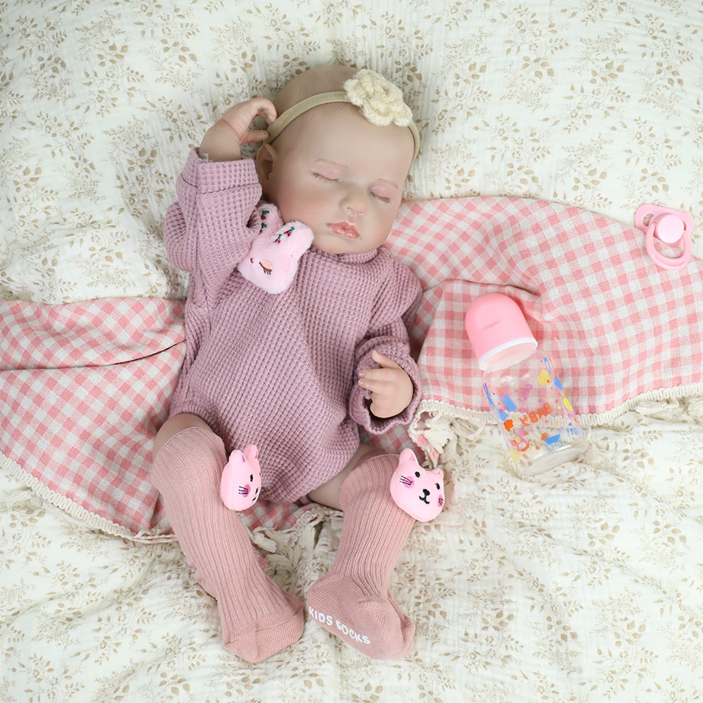 18 polegada loulou corpo inteiro macio vinil menina artesanal 3d pele pintada cabelo realista bebe reborn boneca brinquedo realista boneca brinquedo presente