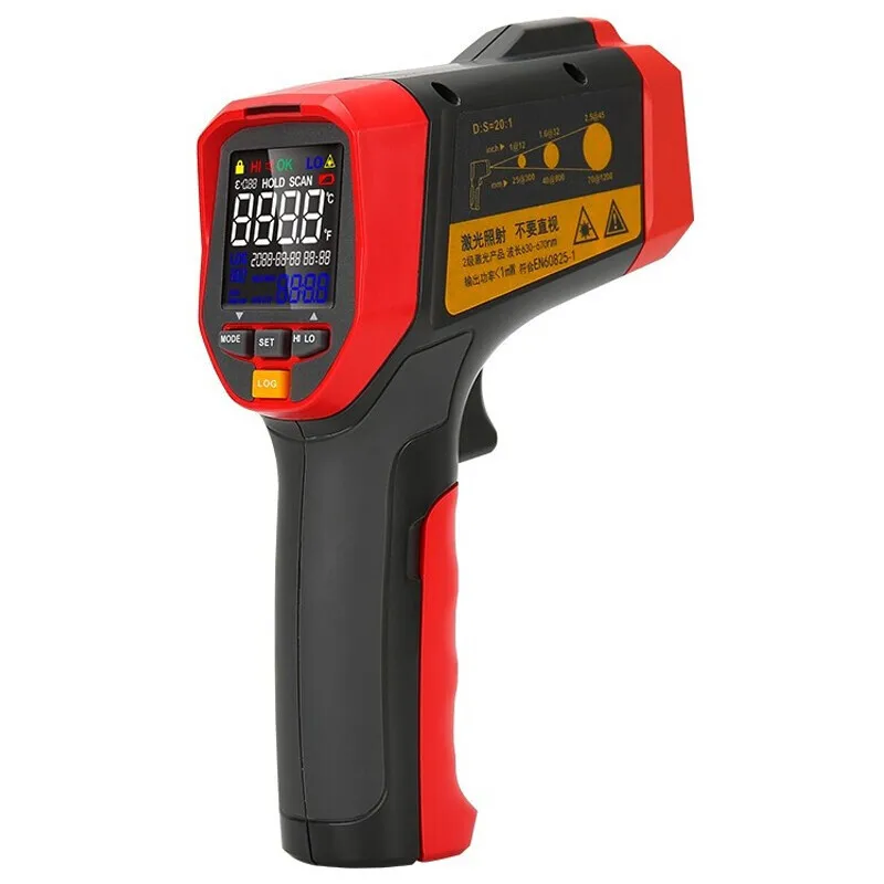 UNI-T UT302D+ Non-Contact Temperature Meter Digital Laser Thermometer Gun LCD Backlight Pyrometer