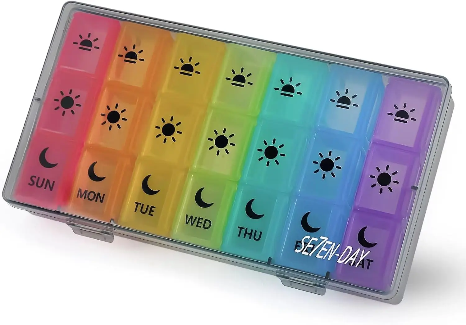 

7 Day Pill Organizer, 3 Times a Day Large Compartments, Travel Pill Case for Vitamins, Gray