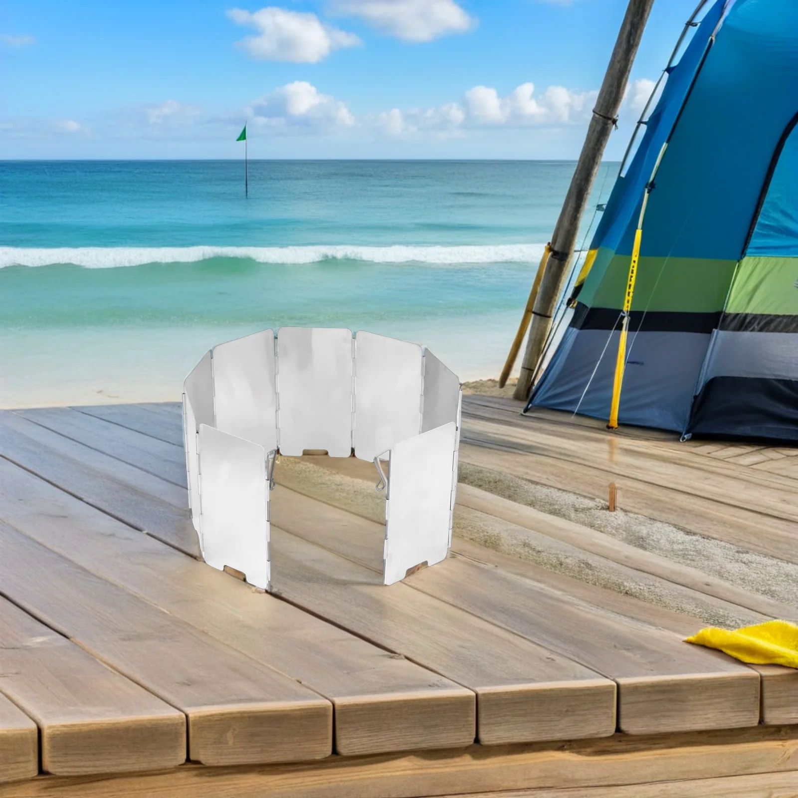 

Outdoor Windshield Foldable Aluminum Alloy Stove Windscreen For Camping Bbq Accessory Lightweight Cooking Gear Portable