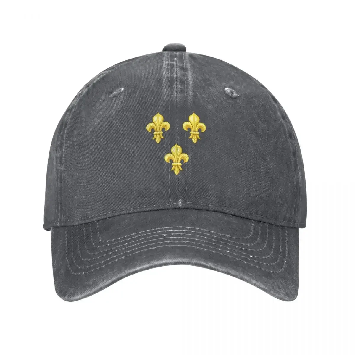 Blason France moderne French royal golden yellow fleur de lys lis blue King of France coat of arms vintage white b Baseball Cap