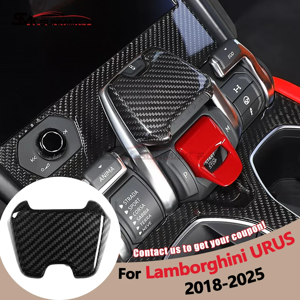 

Для Lamborghini URUS 2018-2025 настоящее углеродное волокно, центральная консоль, ручка переключения передач, наклейки, аксессуары для салона автомобиля