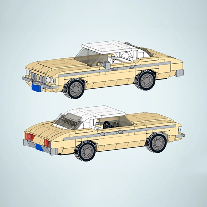 새로운 376개 조각 핫 세일 MOC 맞춤형 고급 노란색 자동차 모델 블록 DIY 장난감 교육용 어린이 성인 서프라이즈 선물