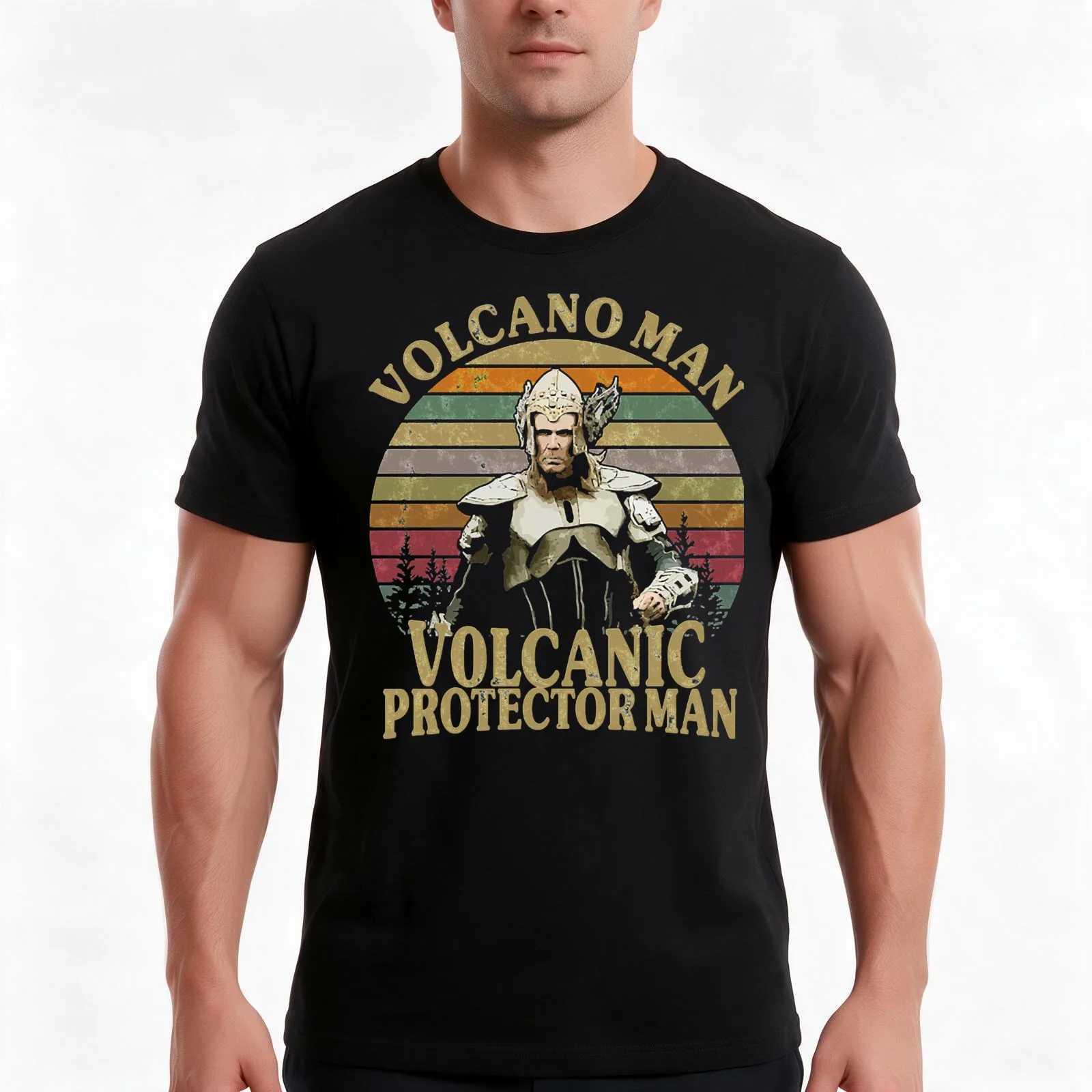 Volcano Man fire saga Unisex Heavy Cotton Tee T-Shirt Summer Casual Cotton Tee Unisex Men Women