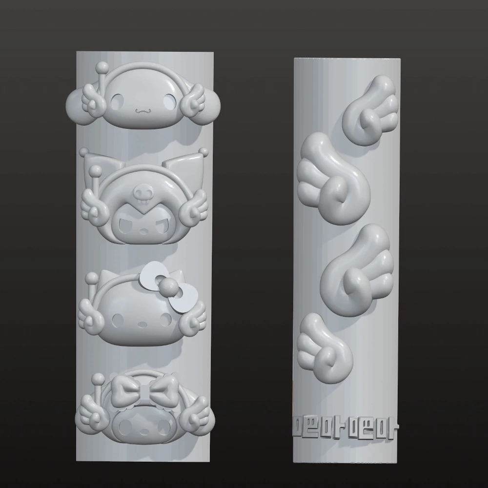 

1Pc Cute Anime Hello Kitty My Melody Space Astronaut Nail Templates Mold Cartoon Kuromi Cinnamoroll Wings Silicone Manicure Mold