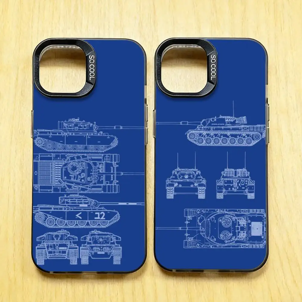 

Modern Main Battle Tank Phone Case for iPhone 17 16 15 Pro Plus 14 13 12 Max Air Mini X XS TPU Bumper