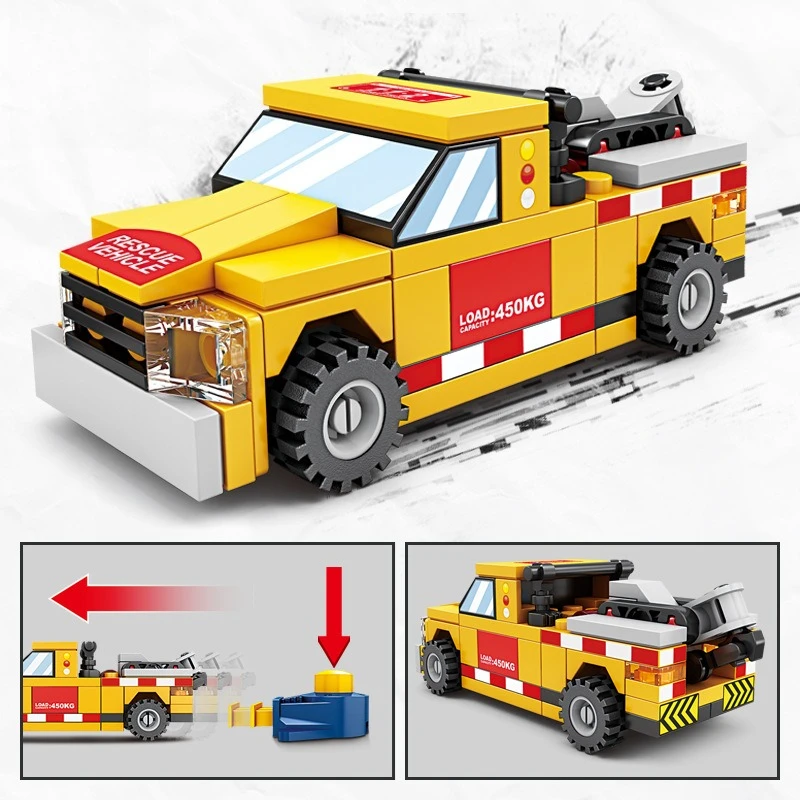 Juego de juguetes modelo de coche deportivo con bloques de construcción de catapulta, montaje educativo para niños, regalo para niños y niños