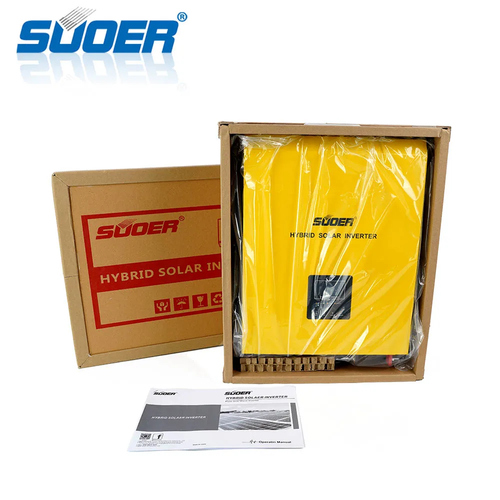 عاكس شمسي هجين عالي الجودة 2.4KW 3KVA خارج الشبكة من قبل الشركات المصنعة لنظام الطاقة الشمسية مع وحدة تحكم MPPT AC 60HZ