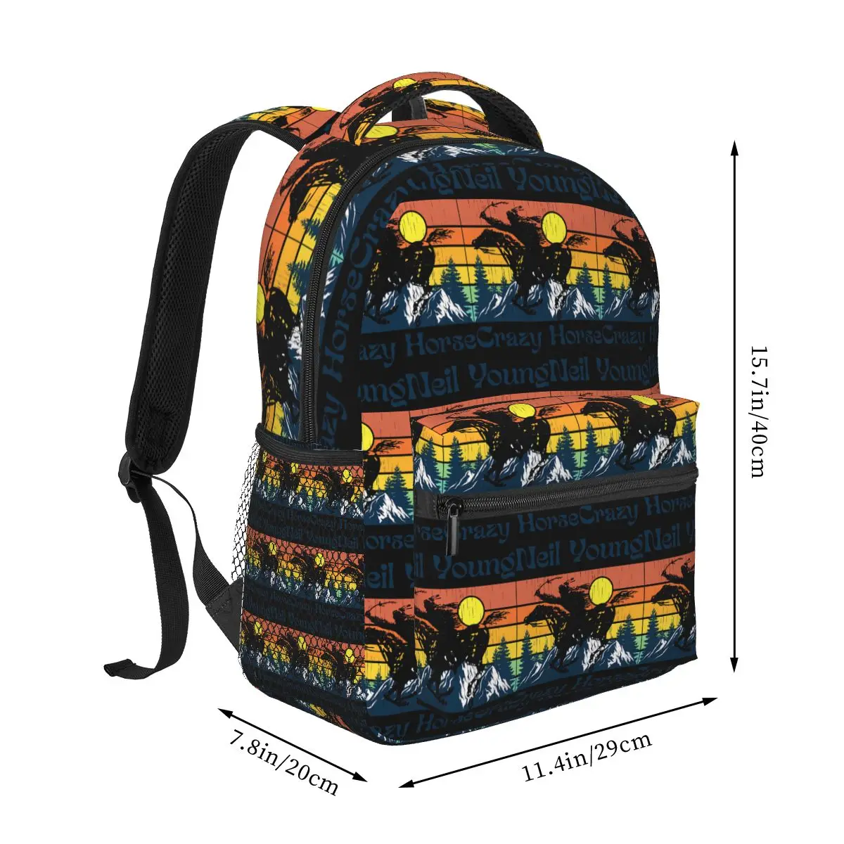 Neil Young Crazy Horse Neil Backpacks Boys Girls Bookbag Children School Bags Cartoon Kids Rucksack Shoulder Bag Large Capacity