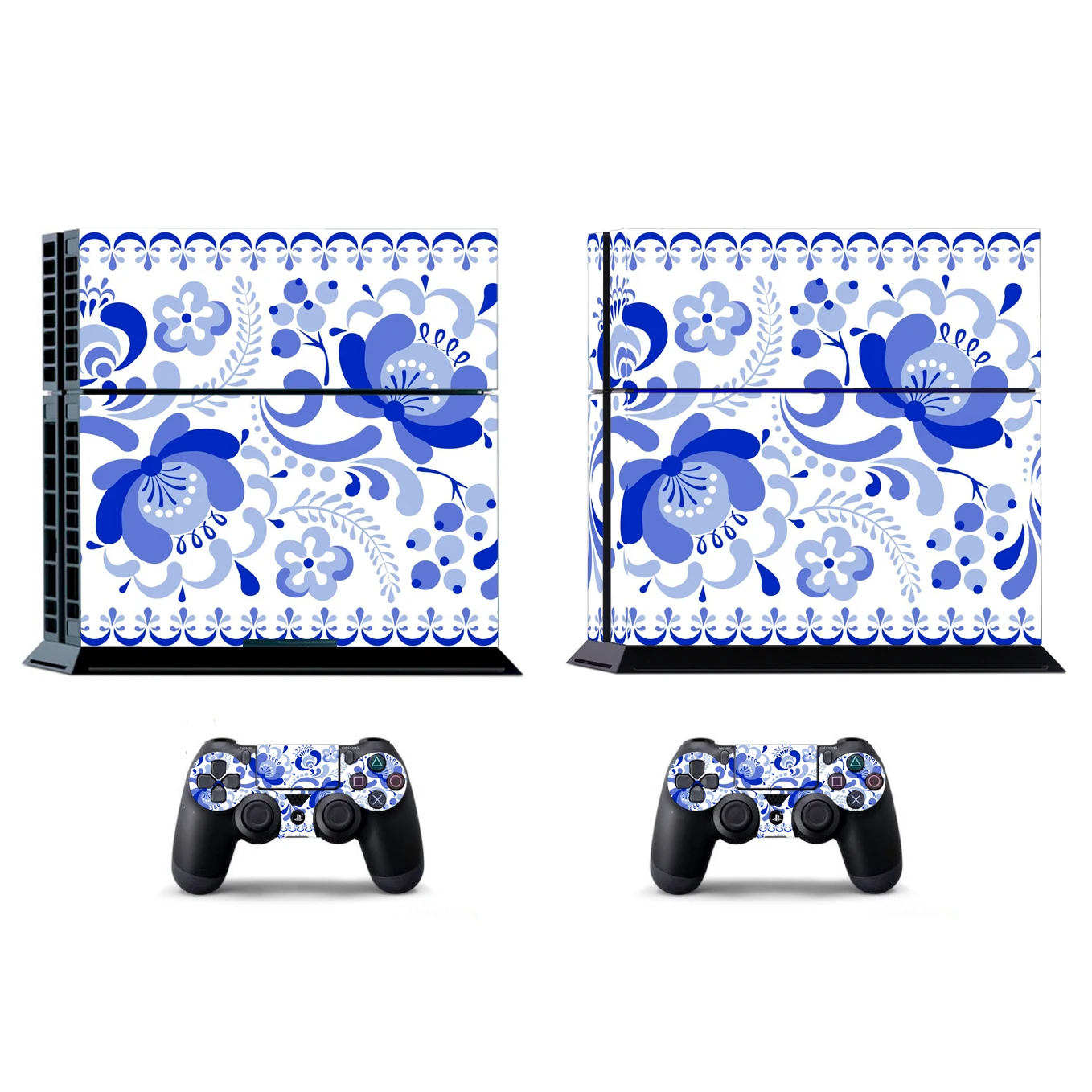 Black Blue & White 1458 Vinyl Skin Sticker for Sony PS4 PlayStation 4 and 2 controller Skins Stickers