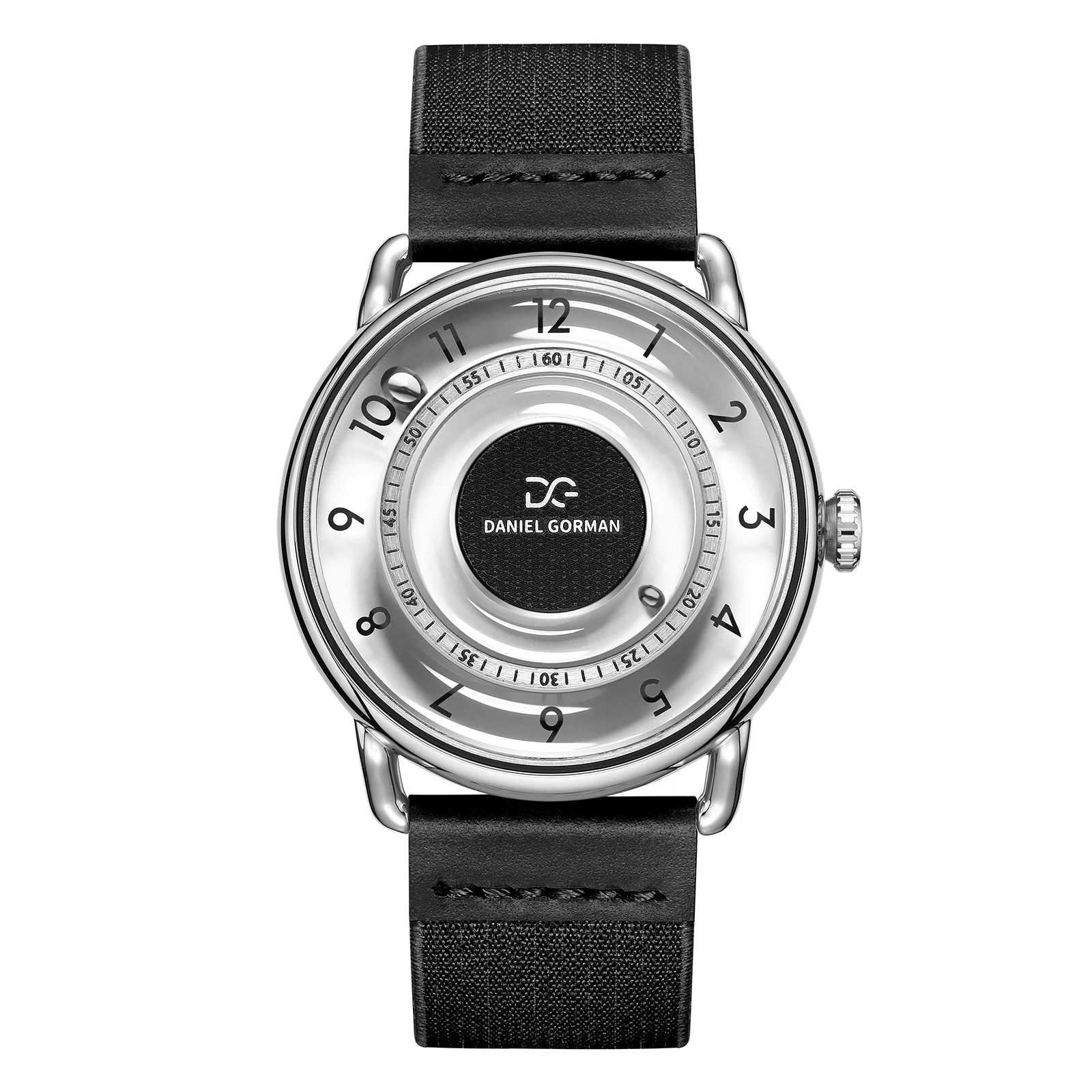 

Brand hot selling men's quartz watch with luminous dial, double magnetic bead leather strap, DANIEL GORMAN original watch