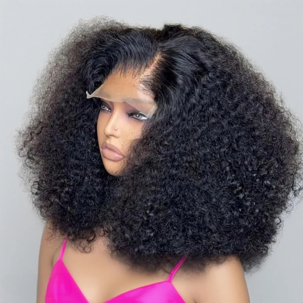 13x6 قصيرة مجعد بوب موجة المياه العميقة الدانتيل الباروكات الأمامية 7x5 شعر مستعار غلويليس 100% باروكة من شعر طبيعي 250% الكثافة 12 14 بوصة للنساء #1