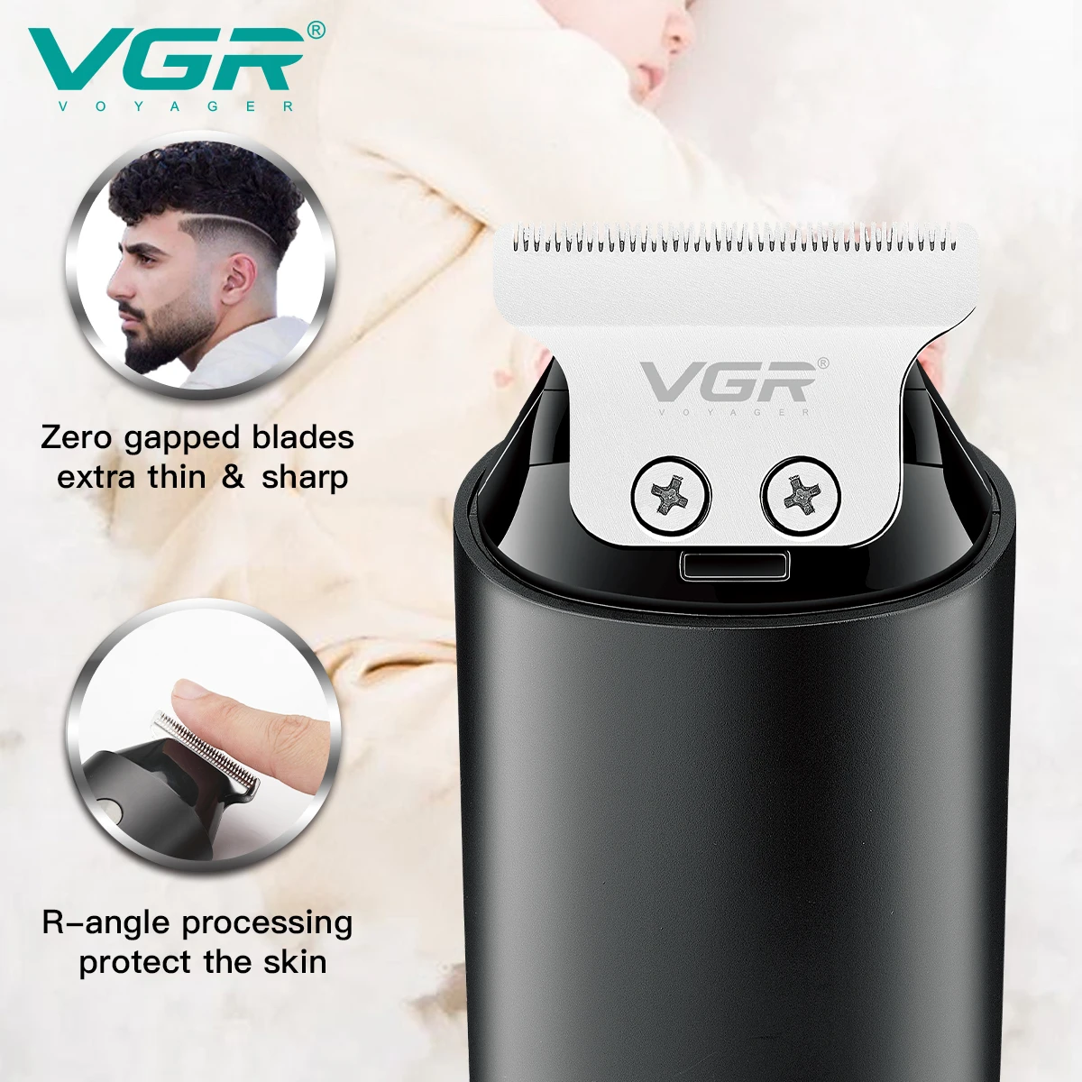VGR Mini Hair Clipper Professional Zero Cutting Machine Electric Cordless Beard Trimmer Rechargeable Hair Trimmer for Men V-932