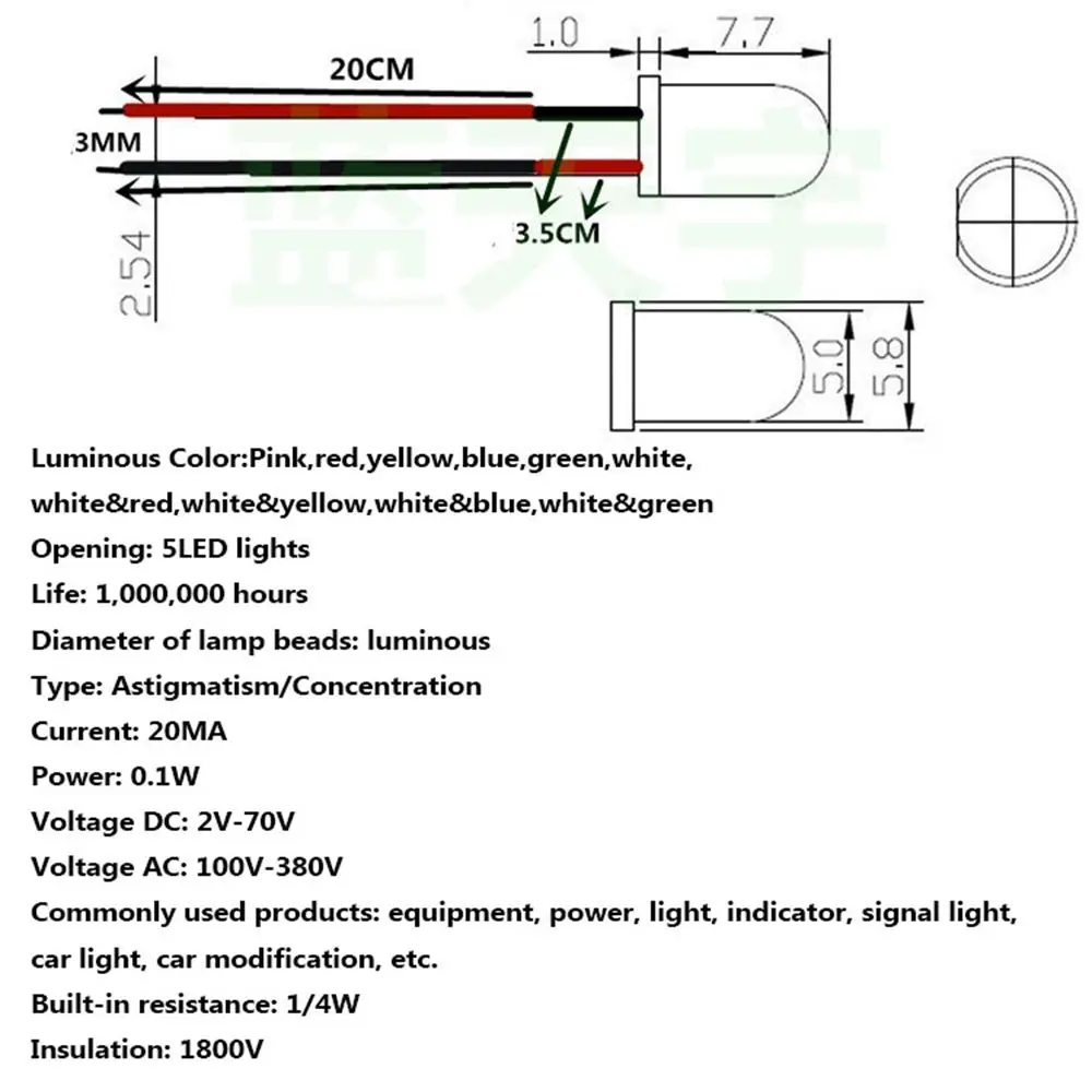 

10 шт. светодиодных фонарей 3 мм 12В для радиоуправляемых моделей Tamiya 1/14 и 1/10 (дрифт-кары, грузовики), красные, белые, желтые