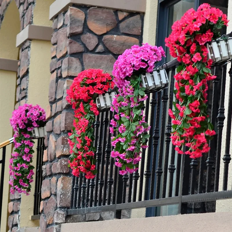 1pc Violet Hanging Flowers Artificial Decor, Petal Silk Violet Simulation Hanging Plant, Faux Hanging Violets Hanging Artificial