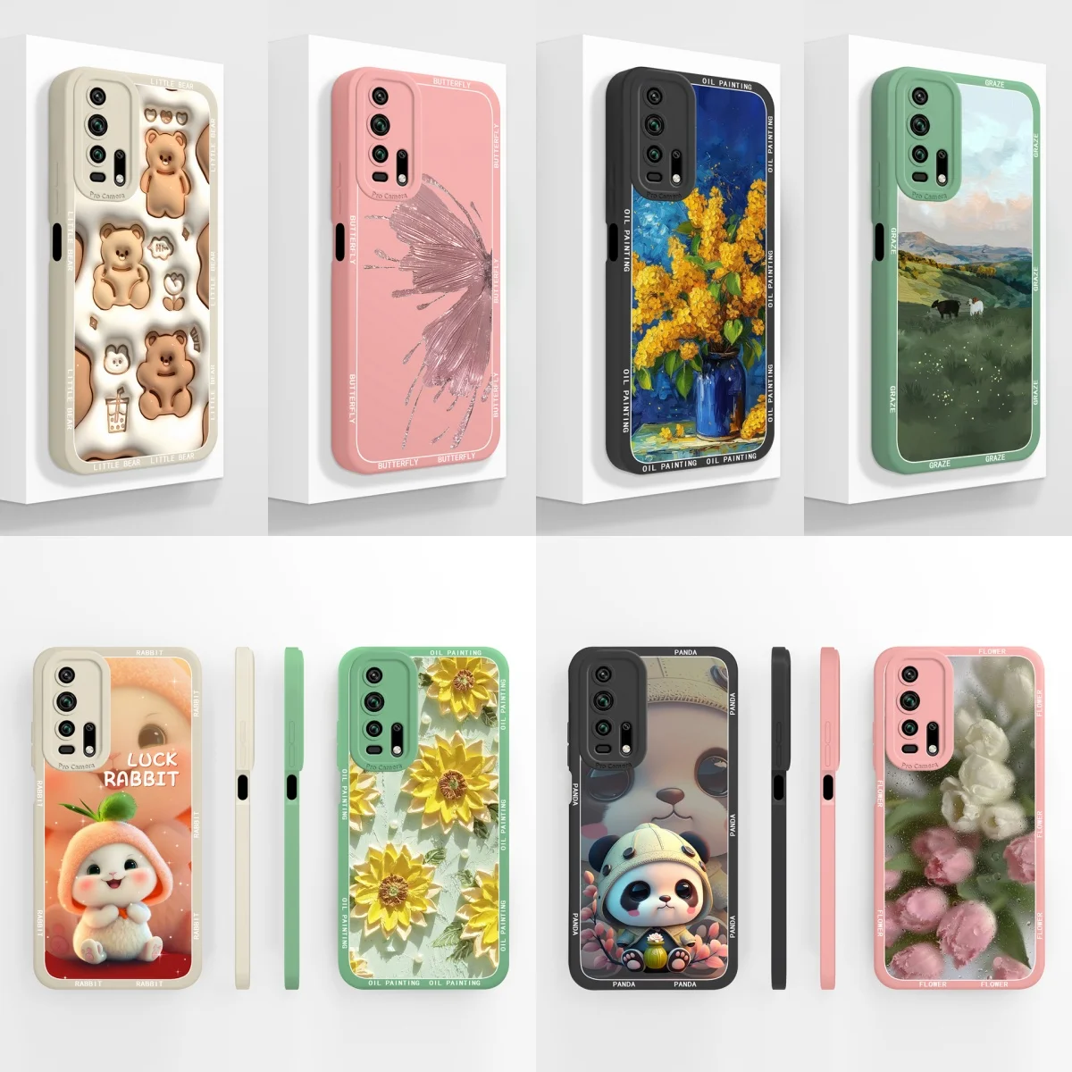For Huawei Honor 20 Pro 20S 20i 20E Case Bear Rabbit Tulip Anti-Fingerprint Dustproof Phone Cover For honor 20s 20i 20e Funda