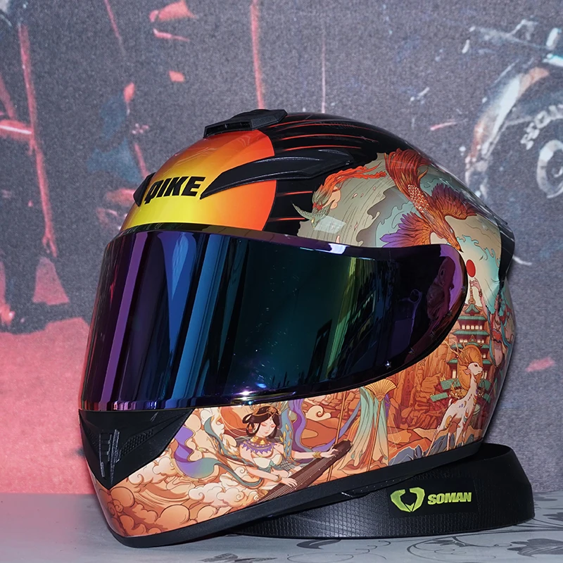 

Полнолицевой мотоциклетный шлем для мужчин и женщин, зимний безопасный противотуманный водонепроницаемый мотоциклетный шлем в горошек, Casco для мотокросса