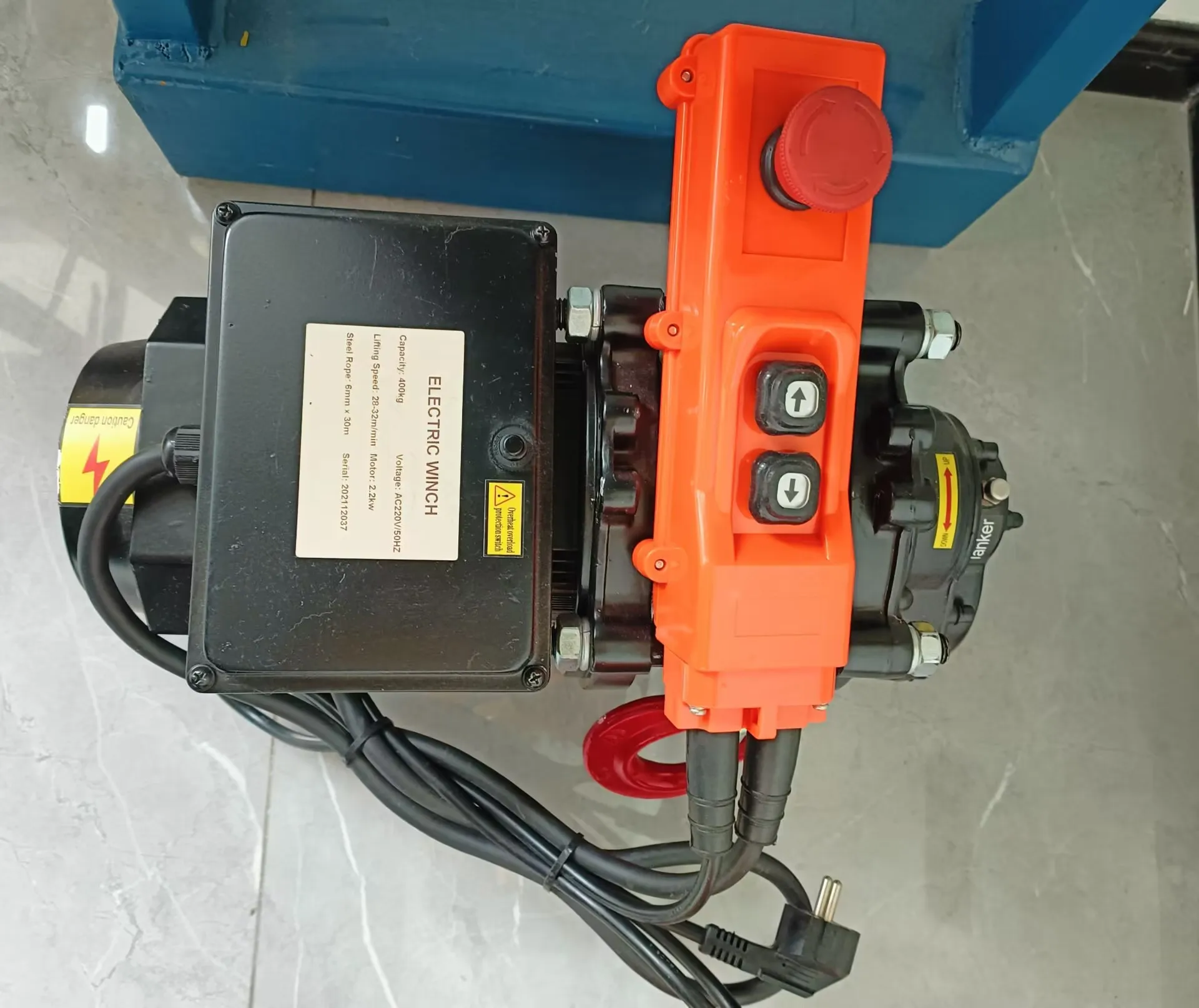ALLMAN Portable Fast Speed Winch 220V 380V 400KG Electric Wire Rope Pulling Winch for Home Use Hoisting and Mini Crane