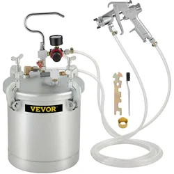 Vevor 10l/2.5 Gallon Drukverfspuittank Met Spuitpistool En Slang Voor Thuis Of Commercieel Schilderen