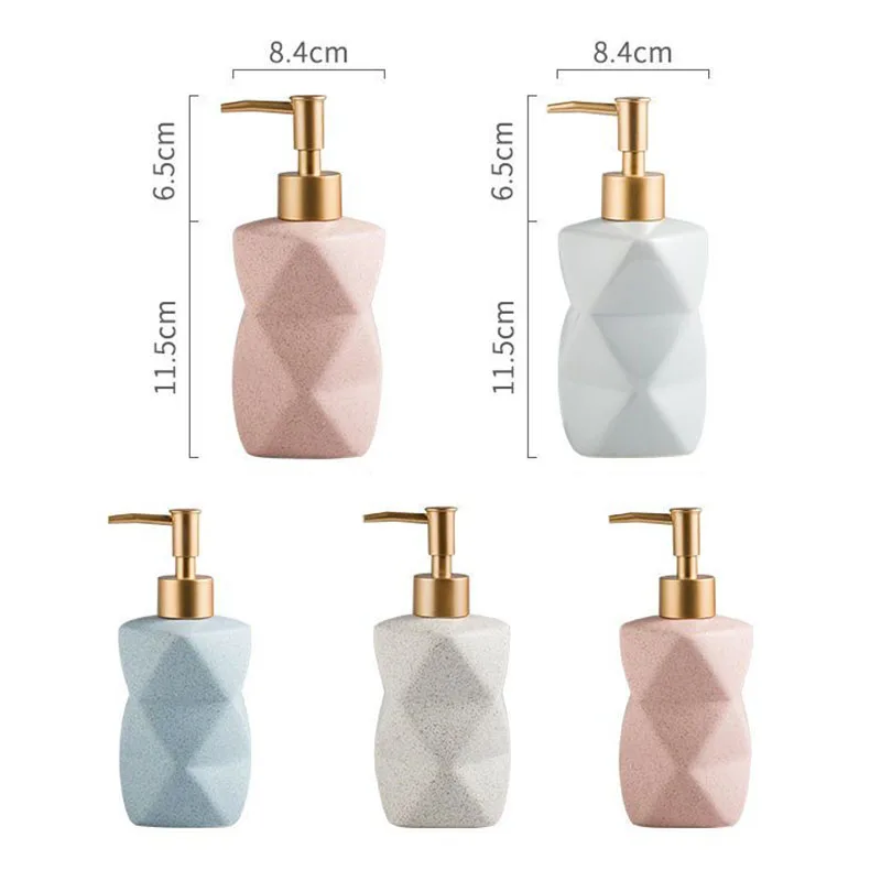 European Irregular Ceramic Lotion Bottle Bathroom Accessories Gold Press Head Hand Sanitizer Portable Dispensing Soap Dispenser