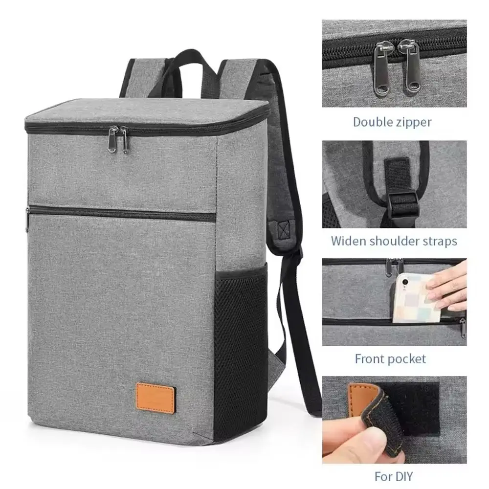 

Портативный уличный рюкзак для пикника, сохранение тепла, герметичная сумка-холодильник для кемпинга, утолщенные дорожные изолированные сумки на двойное плечо