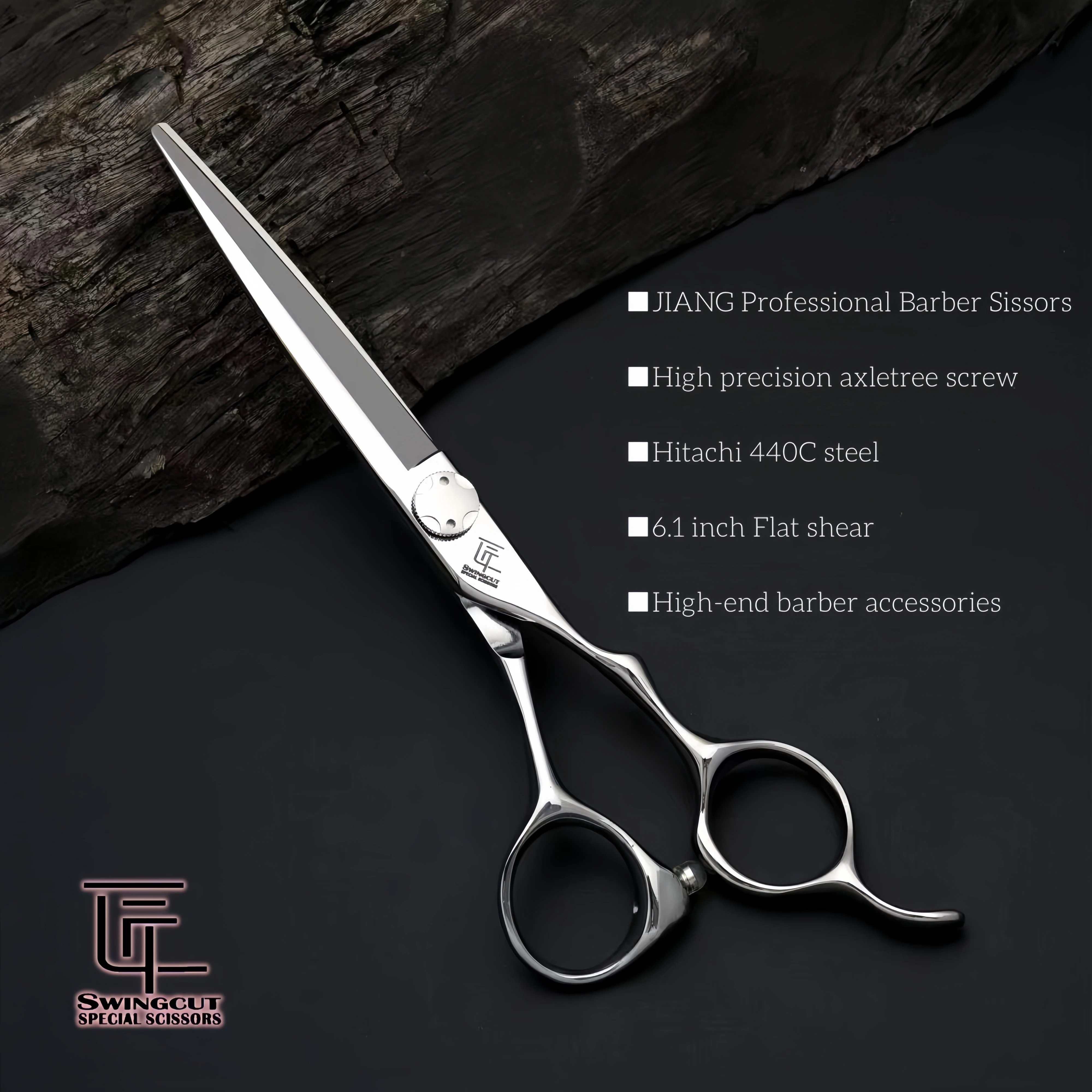 

JIANG Professional hairdressing scissors，Set of 6.1-6.5-6.8 flat shears，Get a hair cut for man and woman，barber shop accessories