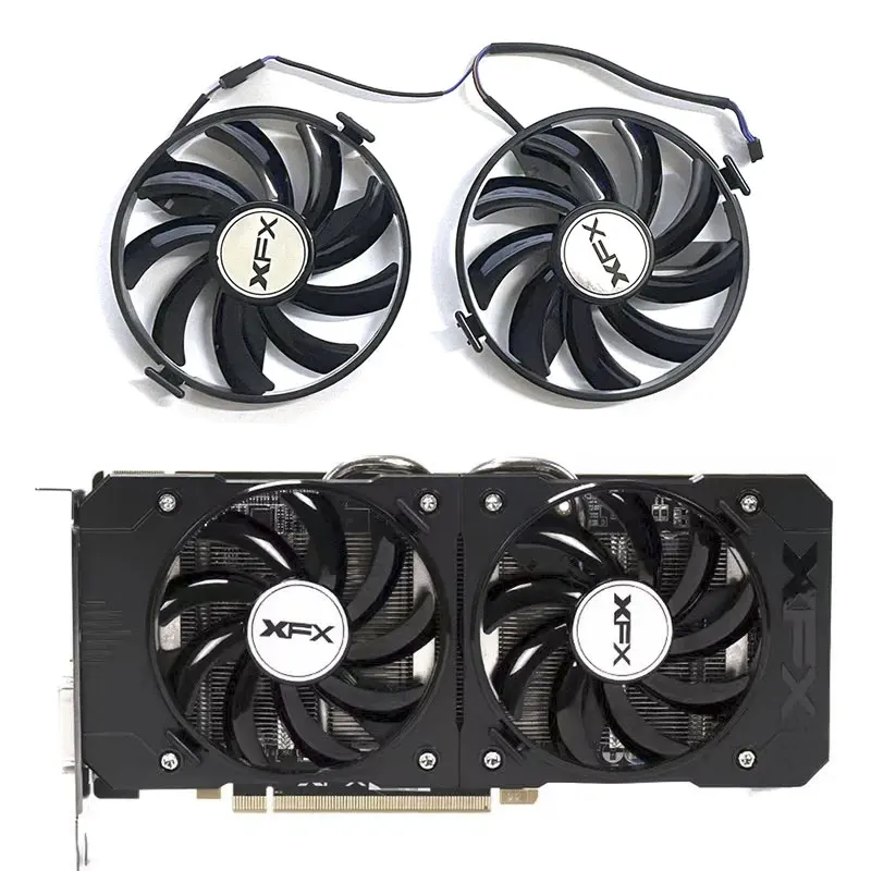 XFX FDC10U12S9-C FY09010H12LPB R9 370 GPU wentylator, nadaje się do XFX R9 380 370 R7 350 360 370, RX 460 560 wentylator karty graficznej