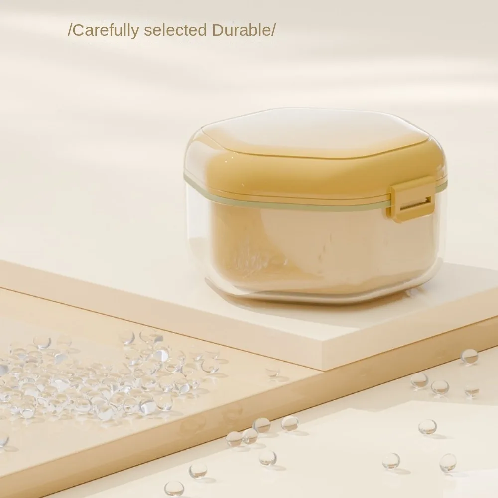 

Invisible Orthodontic Retainer Case Denture Cleaning Sealed Dental Braces Storage Box 2 Layer Portable Denture Cleaner Box