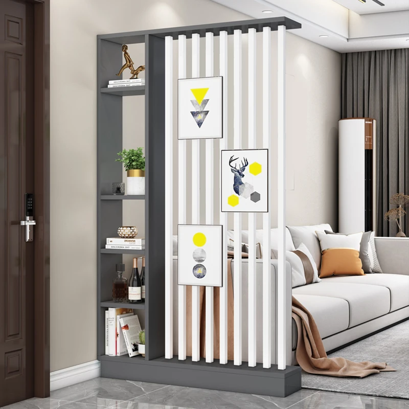 

Simple and modern new Chinese-style small apartment household front door, screen partition, entrance cabinet, living room door
