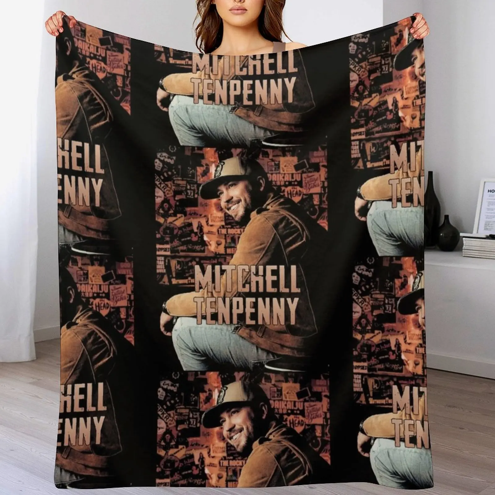 Ujanan Mitchell Tenpenny Tour 2019 Throw Blanket Compact Warm Blanket for Car Road Trip