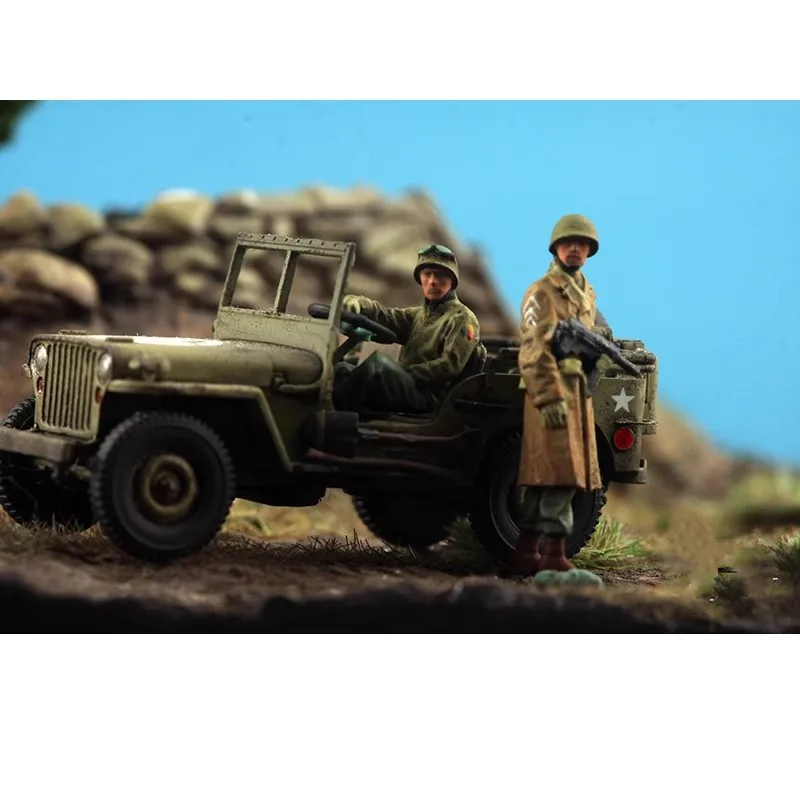 Novo modelo em escala 1:72, 2 peças, motorista de carro militar dos eua, piloto, soldado, figura de ação, brinquedo, cena diy, boneca, acessório de exibição