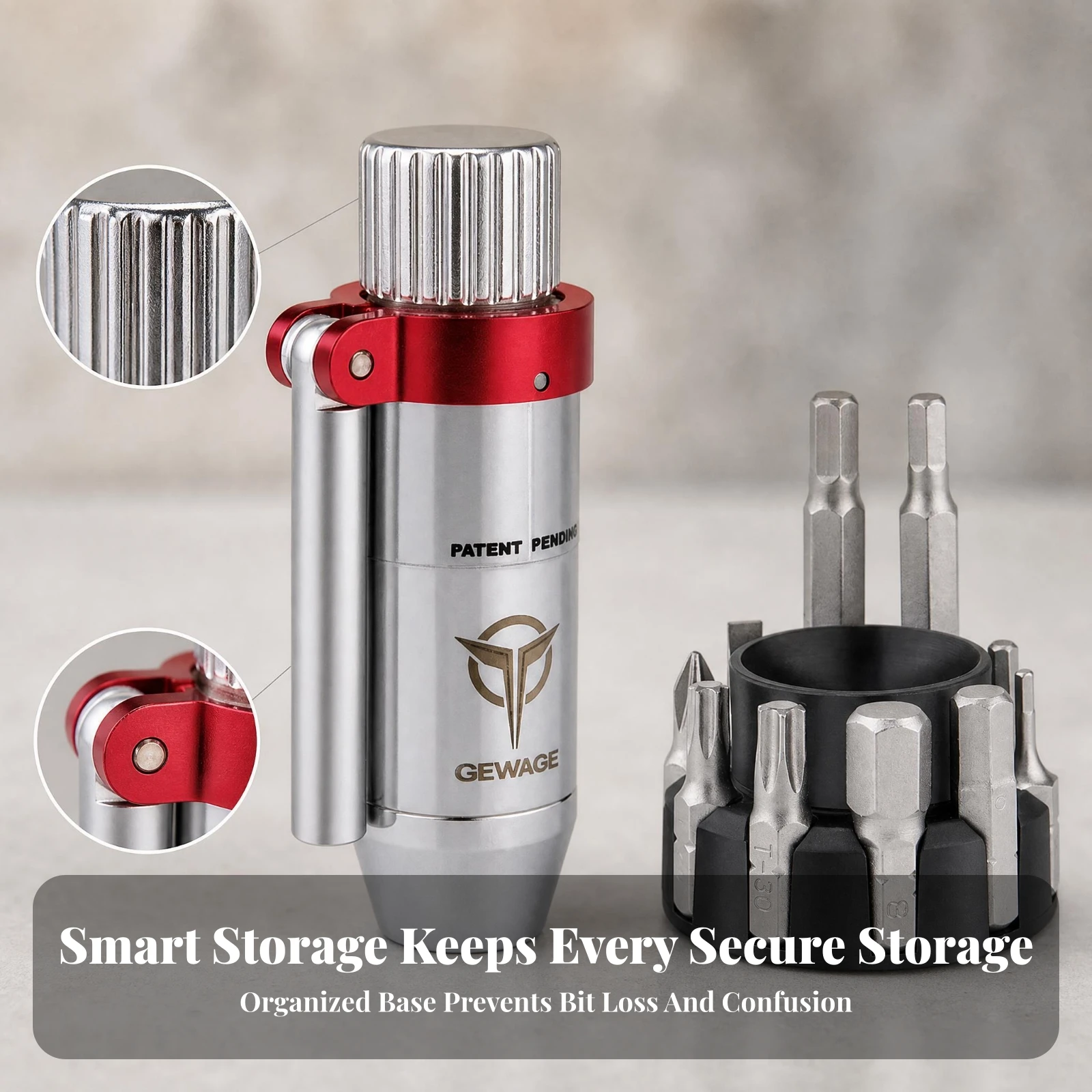 Cycle Tightening Force Wrench Included Bits Adjustable Tightening Force Wrench Hand Tool Compact Storage Knurled Knob