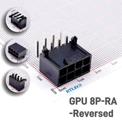 4.2 MM 8 Pin PCB Header Male Computer Graphics Card GPU PCI-E PCIe For MSI RX 580 RTX 3070 Armor OC. Reversed Left Angle