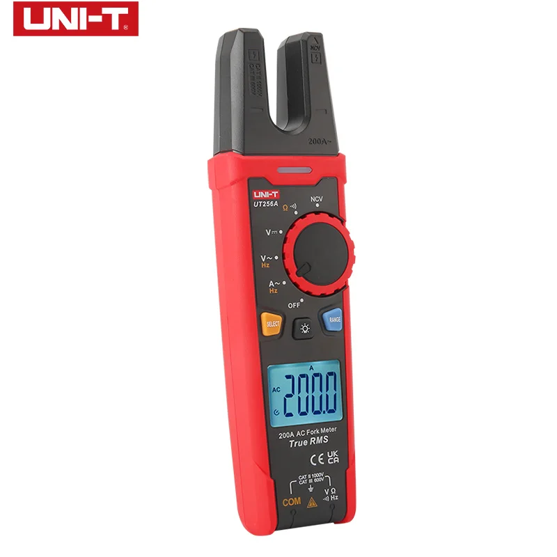 UNI-T Pinza amperometrica digitale UT256A Vero RMS Forcella Pinza corrente CA Amperometro Voltmetro Condensatore Tester di frequenza