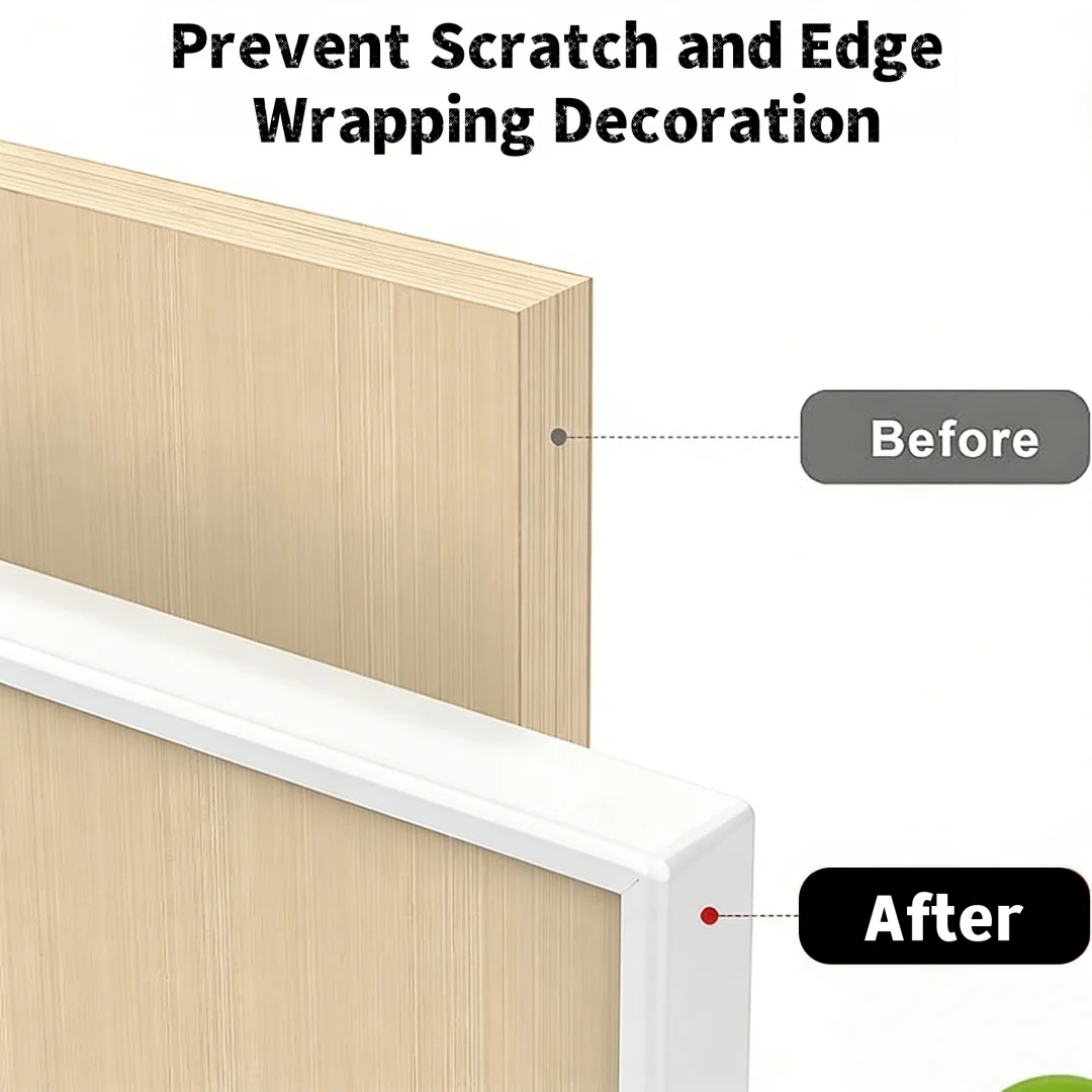 1PC U-shaped Self-Adhesive Edge Trimming Strip - A Flexible Wood Edge Protector Suitable for Countertops, Cabinets, Tables, image 3
