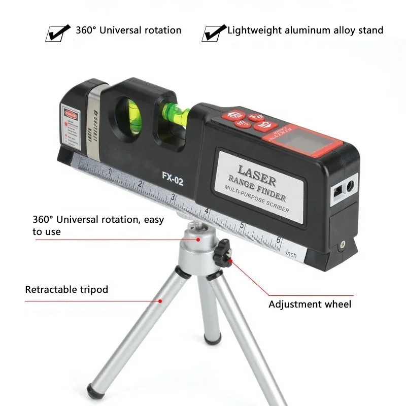 High-precision Digital Laser Rangefinder Measure Horizontal And Vertical Multifunctional Livella Niveau Nivel Lazer Laser Level