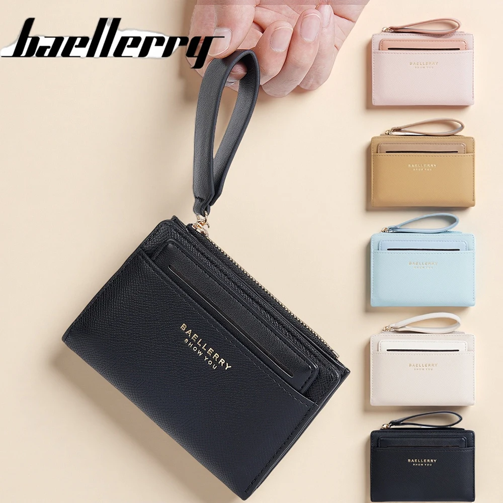 Women's Short Wallet with 8 Card Slots & Zipper Coin Pocket - Blocking Multi-Function Purse (New Design)