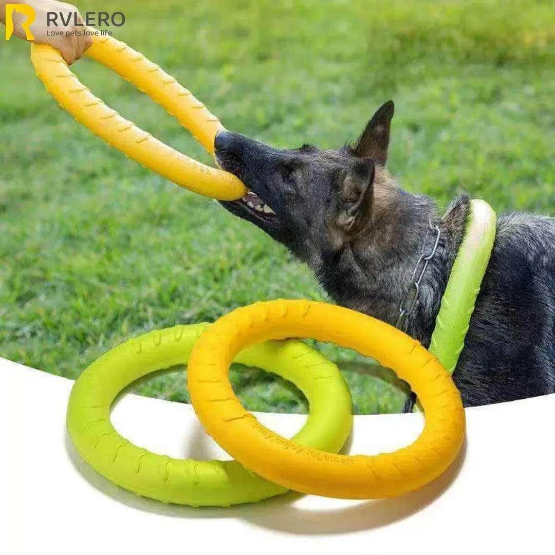 

Dog Train Toys Indestructible Chewing Flying Floating Training Tools Fetch for Small Medium Large Dogs Throwing Catching Flying