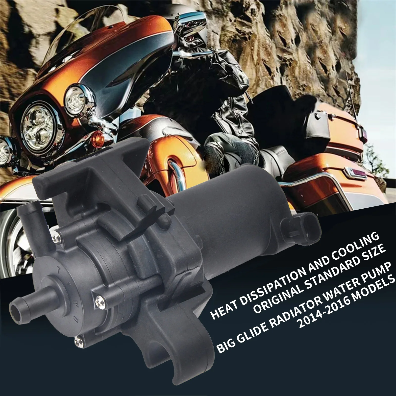 For Harley-Davidson Street Road Gilde 2014-2016 PA66 Panical Automatic Cycle Heat Dissipation Cooling Water Pump Radiator