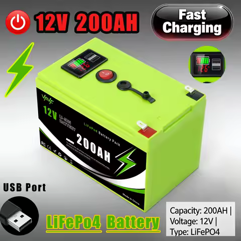 Reliable Lithium Battery⛷️12V 200Ah LiFePO4 Battery with Comprehensive BMS Protection for🏂Solar Battery VanLife and Sailboats