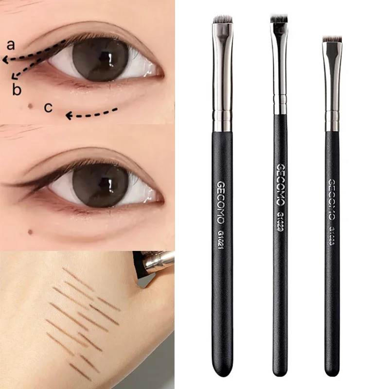 Flat Eyeliner Brush Nylon Hair Blade Fine Eyeliner Eyebrow Makeup Brush Black Thin Eye Liner Brow Contour Cosmetic Makeup Tools