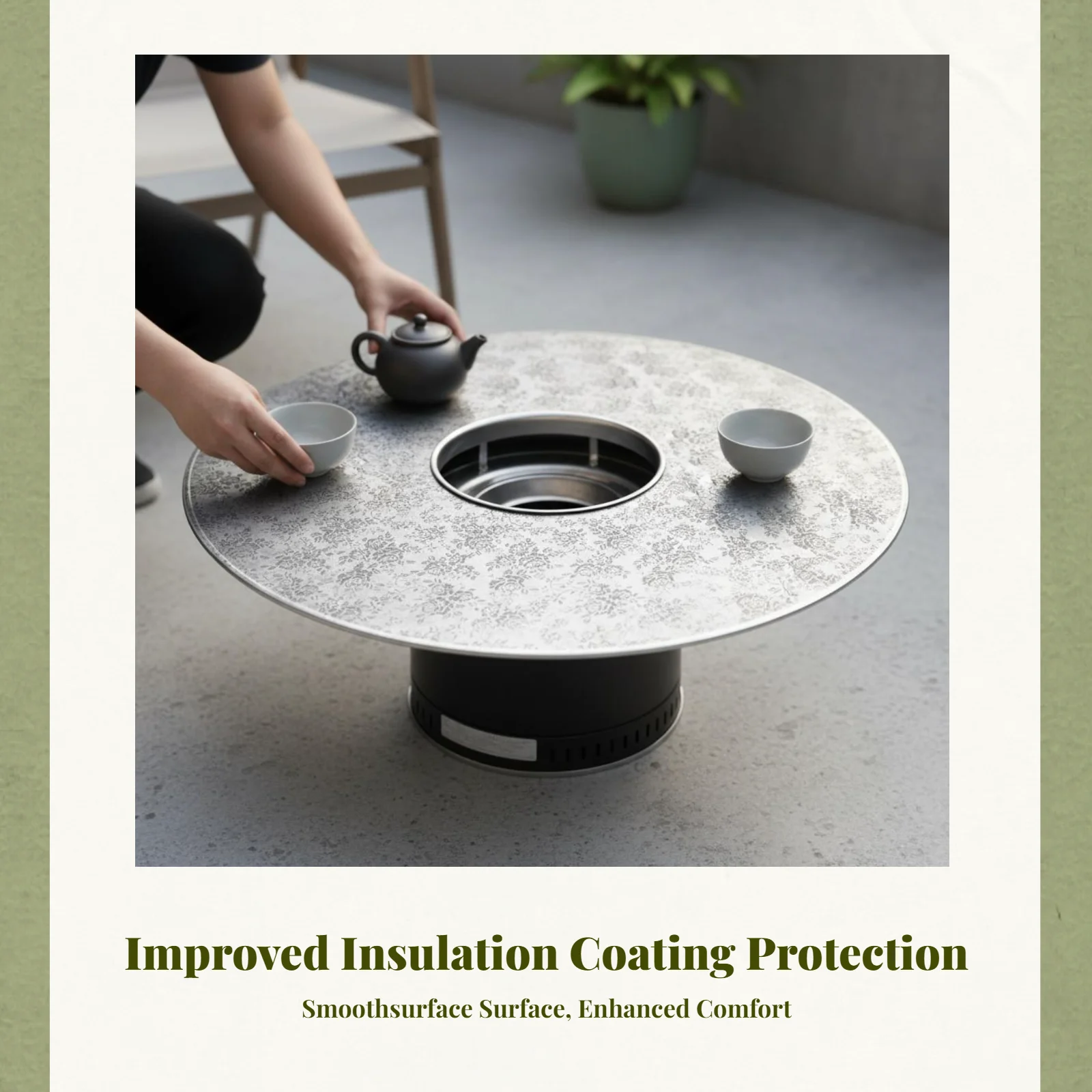 Chauffe-terrasse, acier inoxydable, chaleur réglable pour l'extérieur