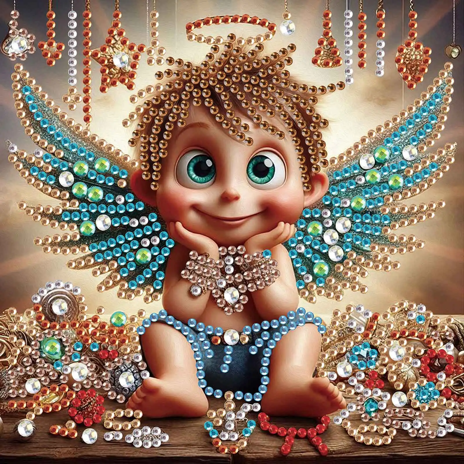 Angel Special Shape Diamond Art Painting Kit for Adult Beginner,Crystal Diamond Special Shape Kit for Home Wall Decoration Gift