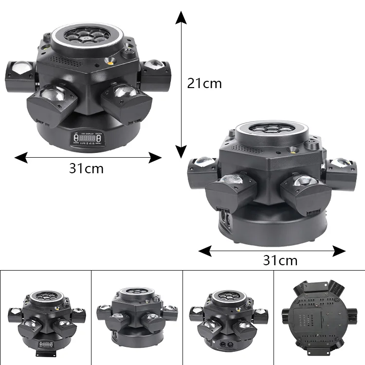 Small Diamond LED Stage Lights Pattern Six-Arm RGBW Emitting Laser Stock for Moving Head Party Beam Lights