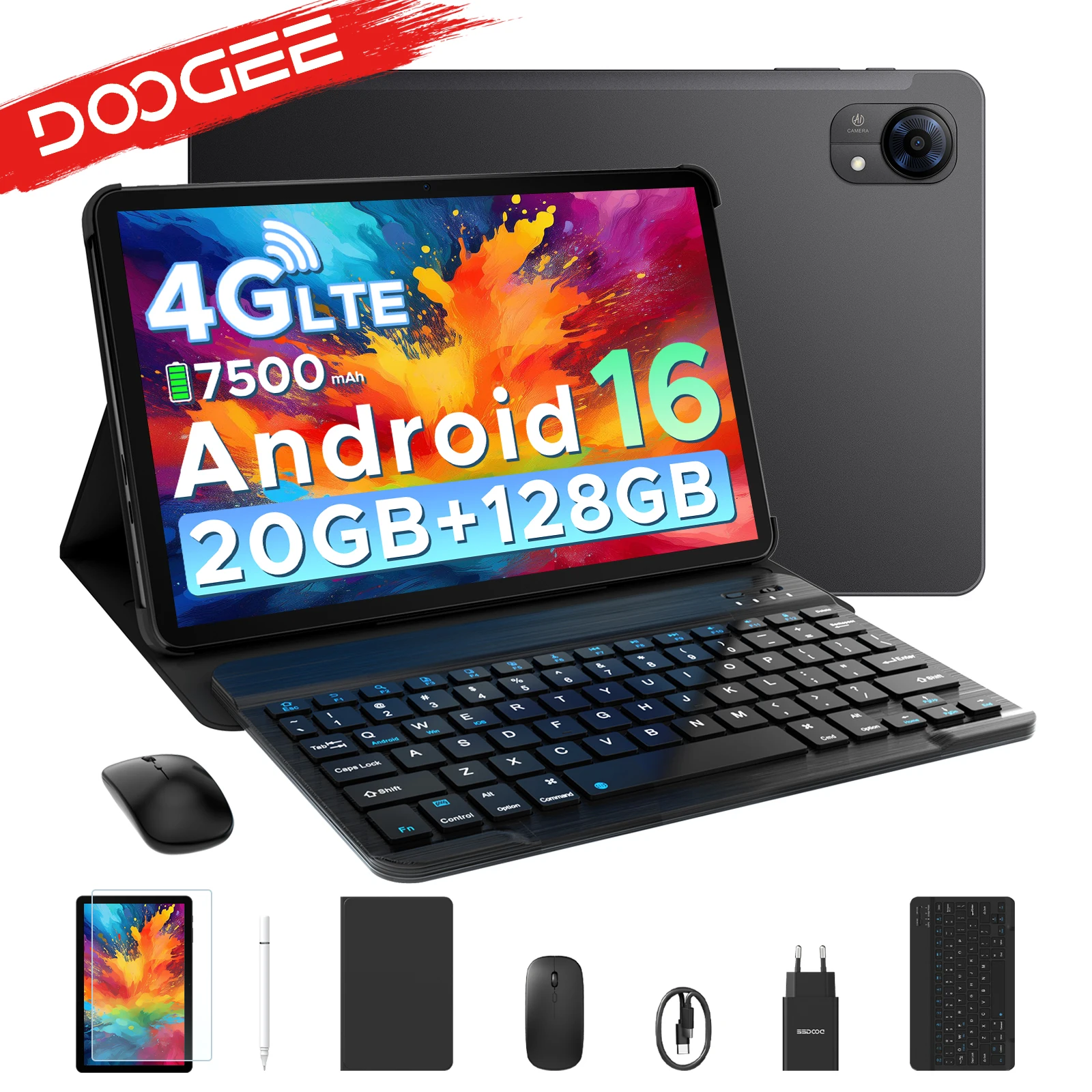 DOOGEE Tab G5 Android 16 Tablet PC 10.1 inch 7500mAh Battery 20GB RAM (3+17) 128GB ROM Widevine L1 Support  4G LTE Tablet Pad PC