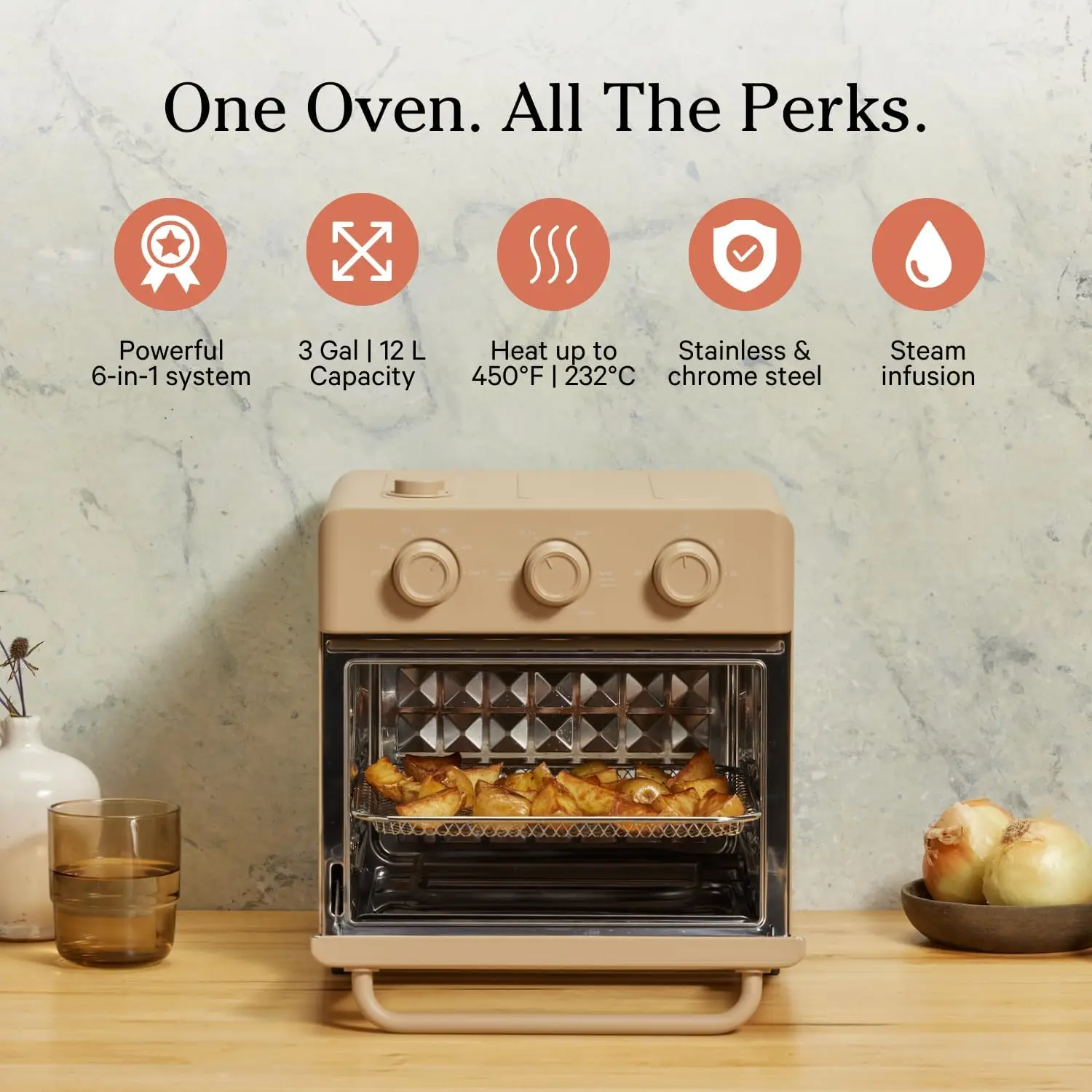 Our Place Wonder Oven | 6-in-1 Air Fryer & Toaster Oven with Steam Infusion | Compact,  Friendly, Fast Preheat,