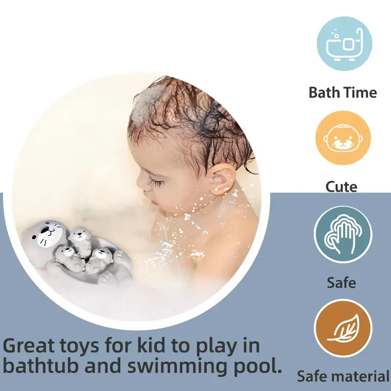 Ensemble de jouets de bain en silicone pour la famille Kanter, jouet de baignoire pour enfants, jouets HOToys parent-enfant, jouet d'eau flottant scellé